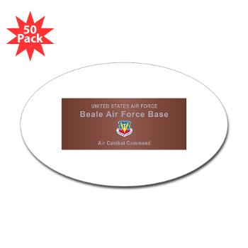BAFB - M01 - 01 - Beale Air Force Base - Sticker (Oval 50 pk)